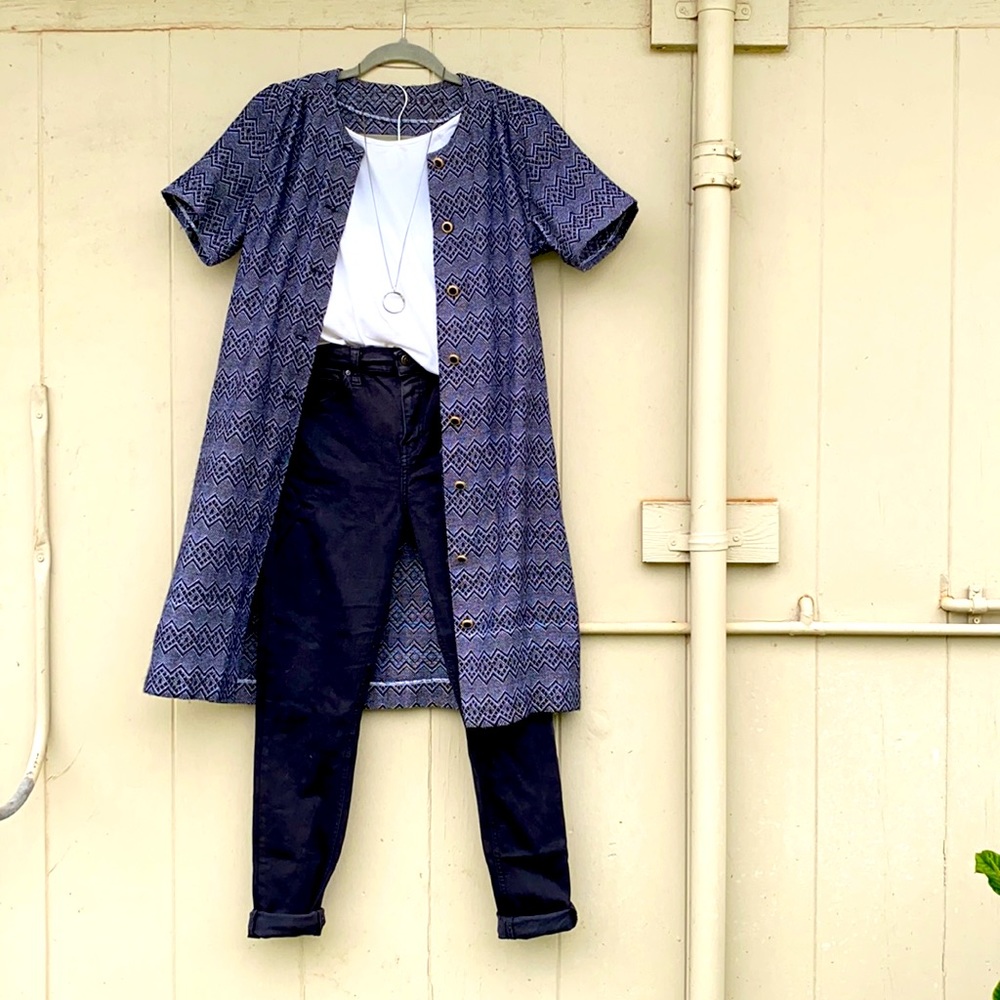 Vintage! layer as a coat or wear as a dress!